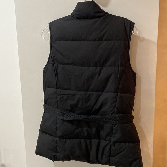 GAP black down puffer vest long belted double zippers S pockets - Picture 4 of 6